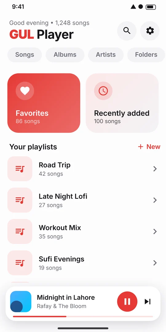 Playlists and favourites